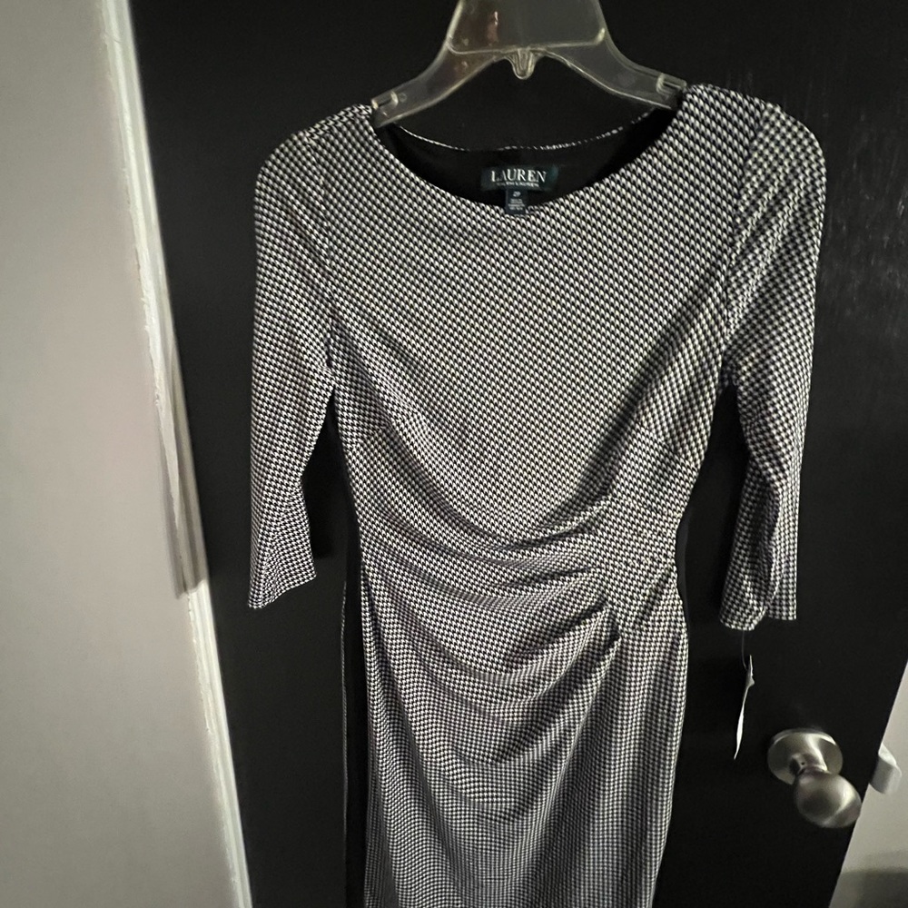 Ralph Lauren Black and White Long Sleeve Dress